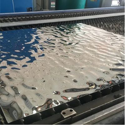 Silver Mirror Polished 0.65mm Ketebalan Air Ripple Stainless Steel Sheet untuk Dekorasi Interior