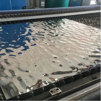 Silver Mirror Polished Air Ripple Stainless Steel Sheet Untuk Dekorasi Interior