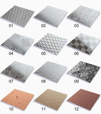Harga bagus 0.85mm Ketebalan Pattern Embossed Lembar stainless steel Piring Dekorasi on line