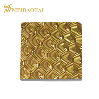 Gold Mirror Stamped Stainless Steel Sheet 1000x2000mm Standar ASTM