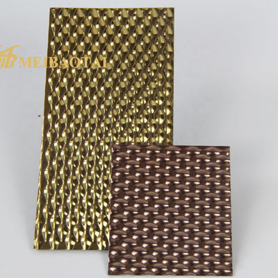 Gold Rose Gold Stamped Dekoratif Piring Baja Rust Berkelanjutan