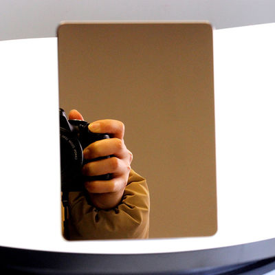 Harga bagus Lembaran Baja Tahan Karat Dekoratif Cermin Emas Cokelat on line