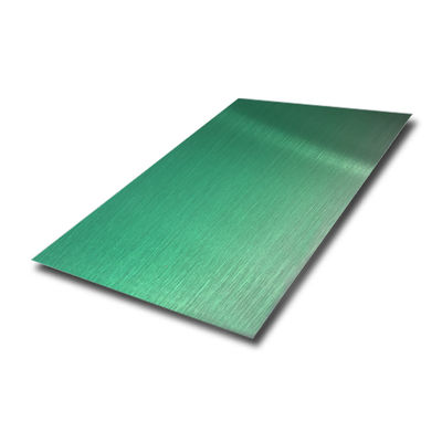 Harga bagus PVD Emerald Color Coated 201 Stainless Steel Hairline Sheet 1219x2438mm untuk aplikasi dekoratif on line