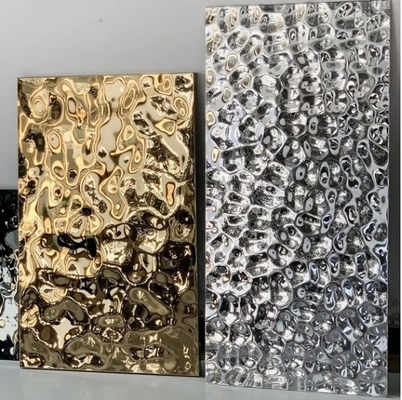 Perak / Emas / Air Ripple Stainless Steel Sheet Untuk Berbagai Pilihan Warna