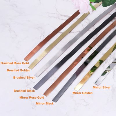 Harga bagus Gulungan Perekat Stainless Steel Logam Cermin Rose Gold SS Tape on line