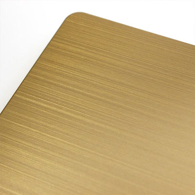 Harga bagus PVD Kuning Mawar Empat kaki garis rambut Lembar stainless steel dengan ketebalan 0,65mm on line