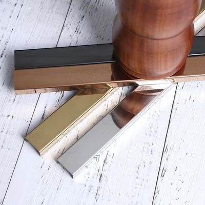U Profile 304 Stainless Steel Corner Tile Trim dengan Mirror/NO.4/Hairline Surface dalam Panjang 10FT
