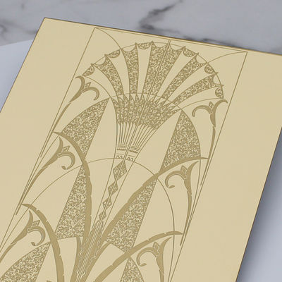 Emas Mirror Finish 304 stainless steel Etched Sheet 1219x3048mm untuk aplikasi dekoratif