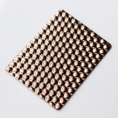 Rose Gold PVD Coated Embossed Stainless Steel Sheet dengan Ketebalan 0,85mm dan Penutup Permukaan Kaca