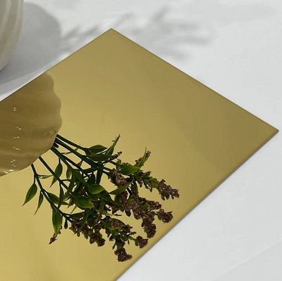 Harga bagus Pelat Dekorasi Lembaran Baja Tahan Karat Berwarna Grade 304 Finishing Cermin Emas Pelapisan PVD on line