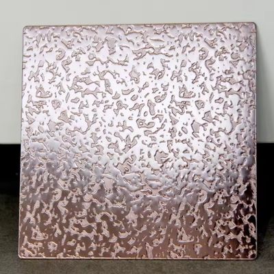 Harga bagus Lembaran Baja Tahan Karat Bertekstur Rose Gold dengan Ketebalan 0,85mm dan Permukaan Cermin untuk Dekorasi on line