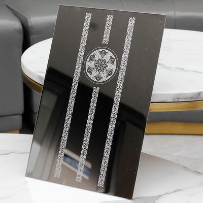Super Mirror Finish 304 Grade Etched Stainless Steel Sheet dalam 1219x3048mm Ukuran untuk aplikasi dekoratif