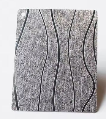 Silver Mirror Finish Embossed Stainless Steel Sheet - Grade 201 Panel Dinding Dekoratif dengan Ketebalan 0,85mm