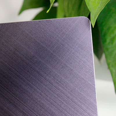 Harga bagus Lembaran Baja Tahan Karat PVD Violet Cross Hairline 430 1219x2438mm Lembaran Baja Tahan Karat Dekoratif on line