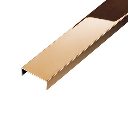 Harga bagus SS304 Rose Gold Hairline Mirror Finish Anti Finger Print Stainless Steel U Tile Trim untuk dinding dekoratif on line
