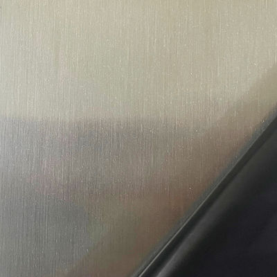 Harga bagus Lembaran Baja Tahan Karat Hairline Berlapis Warna PVD 0.55mm Tebal 1219x2438mm dengan Finishing Scotch Brite on line