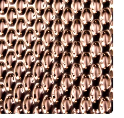 Harga bagus Lembaran Baja Tahan Karat Timbul Pola 6WL Rose Gold Mirror Ketebalan 0.85mm untuk Dinding dan Langit-langit Dekoratif on line