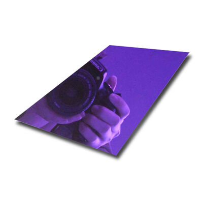 Harga bagus Lembaran Stainless Steel Dekoratif PVD Violet Mirror Finish dengan Ketebalan 0.3-1.2mm dan Ukuran 1219*2438mm on line