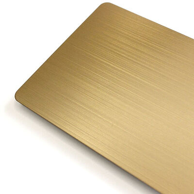 Harga bagus Warna Kuning Mawar Rambut Lembar stainless steel 1219x2438mm Ukuran 430 Grade Lembar dekoratif on line