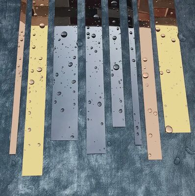 Penghias baja tahan karat yang menempel sendiri, dekorasi dinding tepi logam fleksibel