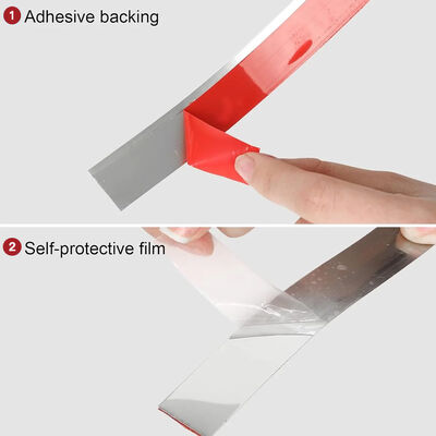 Rambut permukaan PVD Color Coated Stainless Steel Tile Trim Flat Adhesive Roll