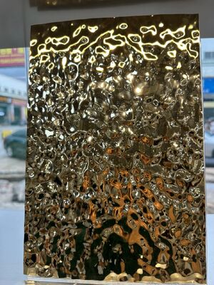 304 Grade PVD Water Coated Ripple Sheet stainless steel 1219x2438mm untuk langit-langit dan dinding