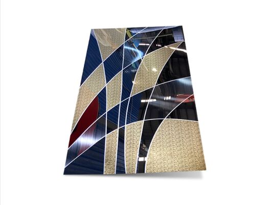 Harga bagus Polished Finish 304 Grade Etched Stainless Steel Sheet dengan Ketebalan 1,15mm untuk Dekorasi Arsitektur on line