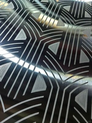 Perak Super Mirror Etched Lembar stainless steel 1.00mm Ketebalan 304 Grade