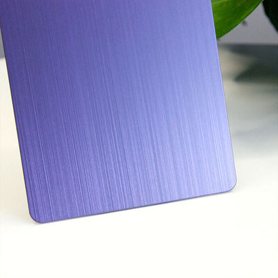 Harga bagus PVD Violet Hairline Stainless Steel Sheet 201 Grade Lembar Dekoratif 1219x2438mm Ukuran on line