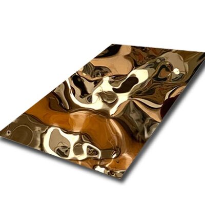 Harga bagus SS304 Rose Gold Water Ripple Sheets - Seni Metal Dekoratif 3D on line