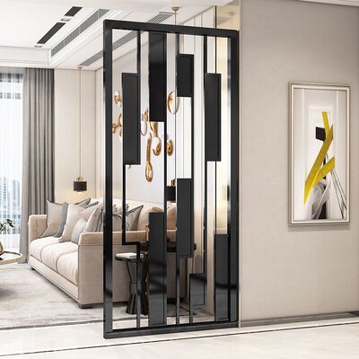 Harga bagus Penyekat Ruangan Privasi Stainless Steel Hitam, Dinding Partisi Ruangan Logam Bergaya on line