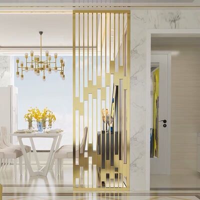 Harga bagus Pembatas Ruangan Stainless Steel Emas Mewah - Layar Privasi Logam Elegan on line