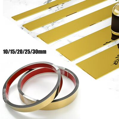 Harga bagus Strip Trim Tepi Logam Baja Tahan Karat Emas Cermin Mewah untuk Ubin & Pintu on line