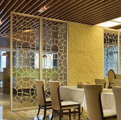 Modern Pembagi Ruang Baja Rinsing, Dekoratif Metal Privacy Screen