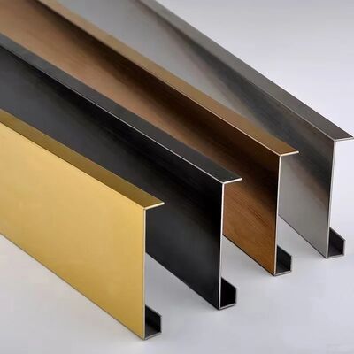 304 Stainless Steel U Profile Tile Trim with PVD Color Coating in 10 Feet Length