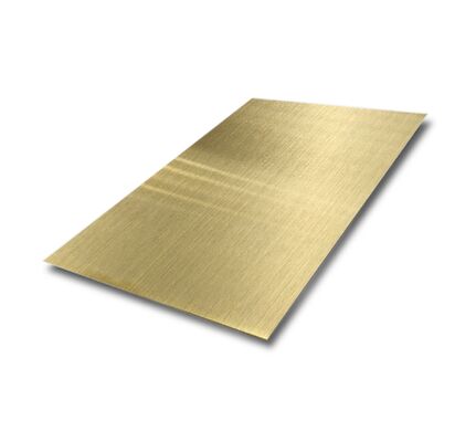 Hairline Champagne Emas Plat Baja Rinsing, Premium PVD Finish