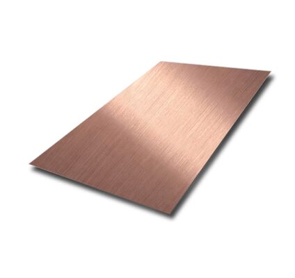 SS304 Hairline Rose Gold Stainless Steel Sheet Dekoratif Warna Plat Logam