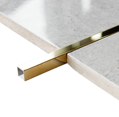 Trim Saluran U Stainless Steel Titanium Gold Cermin Premium Untuk Dekorasi Mewah.
