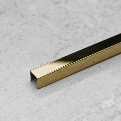Mirror Gold Stainless Steel U Trim, Perfect Surface With Protective Film.