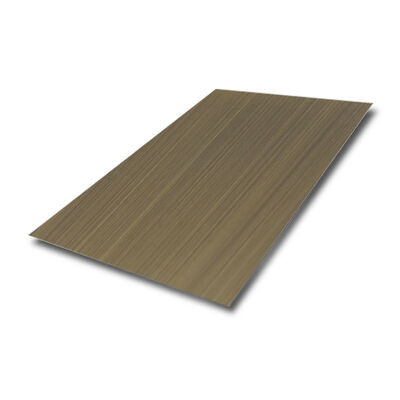 Lembaran Baja Tahan Karat Rambut 304 Grade 0.65mm Tebal Hitam Perunggu