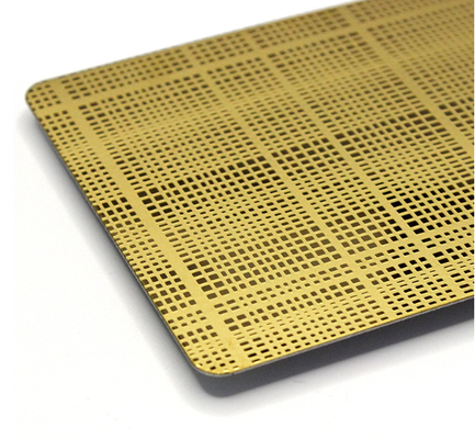 Gold Mirror Finish 304 Stainless Steel Etched Decorative Sheet 1219x3048mm for Luxury Wall Panels