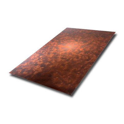Harga bagus Efek Pola Api Merah Antique Finish 304 Grade Dekoratif Lembar Baja Rostless SS Plate online