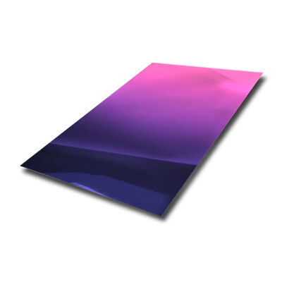 Harga bagus PVD Pink dan Purple Gradient Mirror Finish Stainless Steel Sheet 304 Grade 4x8 Ukuran untuk Dekorasi Interior online