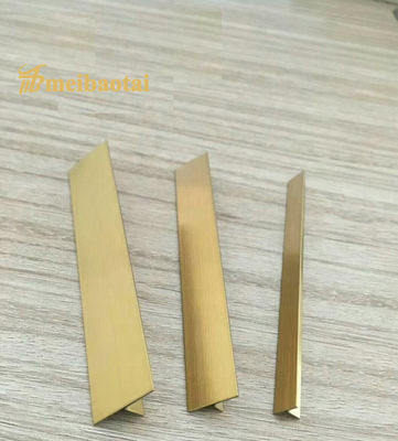 Emas dilapisi baja tahan karat Tile Trim Bentuk T dengan POSCO Material dan 3048mm Panjang