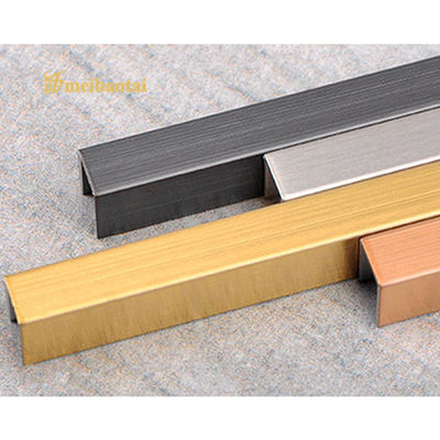 Harga bagus 304 Dekoratif U Slot Stainless Steel Tile Trim warna Cermin Selesai on line