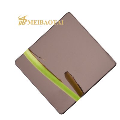 Cermin Emas Berwarna Stainless Steel Sheet GB Bersertifikat Dengan Film PVC 10C