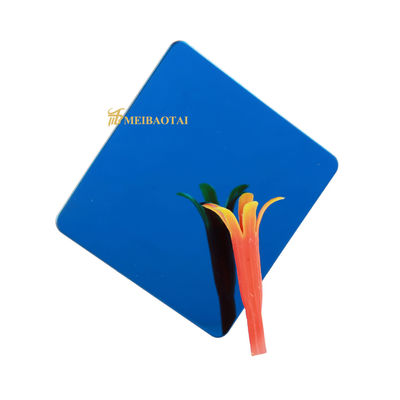 Harga bagus Mirror Finish PVD Blue Coated Coloured Stainless Steel Sheet 0.65mm Ketebalan untuk penggunaan dekoratif on line