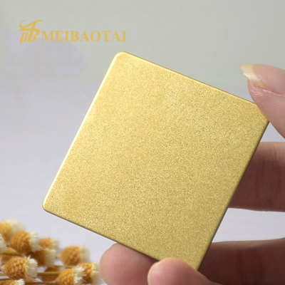 Lembaran Stainless Steel ASTM Emas Pvd, Lembaran Dekoratif Sandblasted Ss