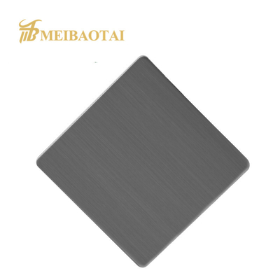 Panel Dinding Stainless Steel Garis Rambut Hitam 4x10 PVD Dilapisi Untuk Kicthen