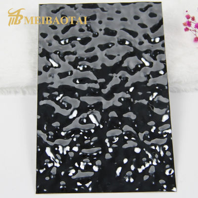 Harga bagus Black Anodized PVD Coated Water Ripple Stainless Steel Sheet 1219mmx2438mm Ukuran untuk dinding dan langit-langit dekoratif on line
